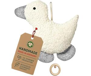 Peluche Patito Musical Mozart 100% ecológico de lana virgen KbA fabricado en Alemania