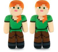 Peluche Personajes Videojuego Minecraft - Enderman, Llama, Ocelot, Cerdo, Steve, Alex, Creeper, Lobo - Calidad Super Soft (Alex) (Paquete de 2)