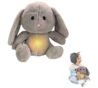 Peluche Que Respira, Bebe Dormir Peluche Respiras Ansiedad, Nutria Bebe Dormir, Que Respira con Música Luces Movimientos De Respiración, Juguete para Bebés Recién Nacidos Niñas y Niños (Conejito)