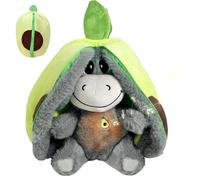 Peluche Que Respira, Burro Peluche Que Respira para Ansiedad, Peluches Ansiedad de Burro de Frutas para Ansiedads Ajustable en 4 Niveles con Luces y Música para Baby Shower y Recién Nacido (Aguacate)