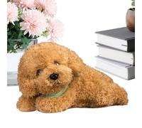 Peluche realista de caniche, tela de algodón PP, 27 cm de longitud, cojín de peluche hecho a mano con tacto suave y cómodo, soporte para dormir, compañero de abrazo, cojín para perros dormidos |