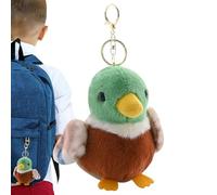 Peluche relleno - Llavero de muñeca de peluche de cartón | Llavero de coche lleno de animales | Llavero de aleación de llavero portátil de coche Mallard bolsa de pato colgante para niños