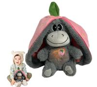 Peluche respirable burro de peluche de peluche de dibujos animados animales de peluche con luces de movimiento de respiración realistas y música dulce juego de esconderse muñeca sueño calmante para