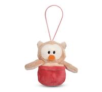 Peluche Reversible búho Owluna en su Nido 12cm Rosa con Lazo - Juguete Hecho de Suave Peluche para abrazar y Jugar, para niños y Adultos, una Gran Idea de Regalo