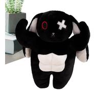 Peluche Scary Muscle Bunny: conejo de Pascua realista con construcción musculosa, pelo sucio, colmillos y garras | Spooky Scary Bunny tejido Animal para los amantes del terror y único Gesc