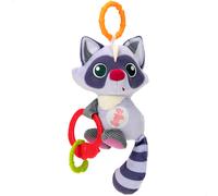 Peluche Sonajero Mapache Interactivo, 20x8,5x23 Cm, Gris