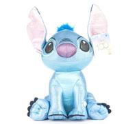 Peluche Stitch Glitter con Sonidos - Lilo y Stitch - Color Azul Claro - Altura 28 cm