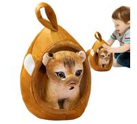Peluche y Peluche - Pequeños animales de dibujos animados como el tigre y la jirafa | Juguete de peluche suave con nido de peluche para adultos, sofá, dormitorio y decoración de juguetes, dado