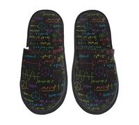 Peluche Zapatillas de Estar Matemáticas zapatos de Casa Cálido Pantuflas Esponjosas para Hotel Adulto Viaje L