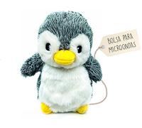Peluches Termicos (23 cm) - Peluche Semillas Microondas - Suave y Calentito, Ideal para Aliviar Colicos en Bebes - Pingüino de Peluche para Abrazar y Dormir - Saquito de Semillas Extraible