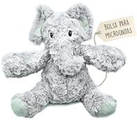 Peluches Termicos (23 cm) - Peluche Semillas Microondas - Peluche Microondas - Peluche Termico Bebe - Peluche Elefante - Peluche para Colicos - Peluche para Dormir - Saquito de Semillas Extraible