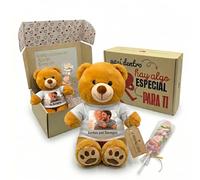 Peluchilandia Peluche Personalizado con Foto y Mensaje en Cajita Regalo | Osito para Mujer, Hombre o Pareja | Detalle Original Cumpleaños y Aniversario | Pack listo para Regalar