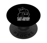 Peluda y descubre Divertido Humor de Gato Esponjoso Amante de los Gatos PopSockets PopGrip Adhesivo