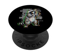 Peluda y descubre el Panda de Basura de Mapache Enojado PopSockets PopGrip Adhesivo