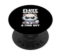 Peluda y descubre el Sarcasmo Divertido Amante de los Gatos enojados gordos PopSockets PopGrip Adhesivo