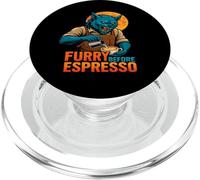 Peludo Antes del café Espresso Hombre Lobo Arte PopSockets PopGrip para MagSafe