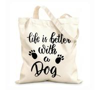 Peluquería Canina Cuatro Amantes de las Tiendas de Mascotas Clínica Veterinaria para Perros y Gatos Animales Mejores Amigos Bolsos de calicó para mujer Tela de 12 oz de grosor Plegable 35x40cm Grande
