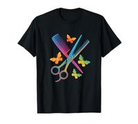 Peluqueria Estilista Tijeras Peine Mariposas Camiseta