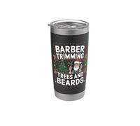Peluquería Poda de Árboles Y Barbas - Barbería de Navidad Vaso térmico de acero inoxidable de doble pared