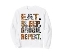 Peluquería repetida para Perros y Mascotas con Estampado Animal Eat Sleep Groom Sudadera