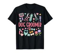 Peluquero de Perros Lindo Cachorro Estilista Perro SPA Aseo salón de Perros Camiseta