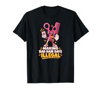 Peluquero Divertido Que Hace ilegales los días de Mal Cabello Camiseta