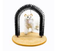 Peluquero para Gatos, Cepillo De Anillo De Cerdas, Arco para Gatos con Almohadilla para Rascar, Cepillo para El Pelo De Gato, Rascador De Espalda para Gatos, Masajeador para Gatos De Interior