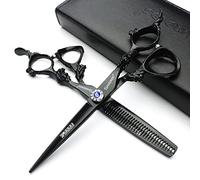 Peluquero profesional tijeras peluquero tijeras tijeras tijeras de corte de pelo tijeras de corte de pelo 6/7 / 8/9 pulgadas tijeras de y eficientes (6 inches, 2 pieces)