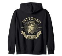 Peluquero Tatuado Estilo Clásico Barbería Vintage Sudadera con Capucha