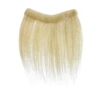 Peluquín masculino rubio de 0,06 mm, estilo V, línea frontal for cabello humano de 16 cm Suave y Transpirable(16cmx4cm)