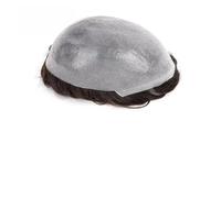 Peluquín para cabello de hombre Sistema de peluquín de cabello humano fino de 0,03 mm con base de PU y bucle en V for hombre. Peluquín invisible y transpirable para cabello de(5x7)