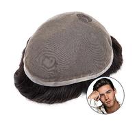 Peluquín para Hombres Full Lace Men Toupee Natural Hairline 7x10 "Cabello humano Toupee Hombres Peluca Invisible Transpirable Sistema de reemplazo de cabello Unidad Men's Toupee Peluca de Hombre Tupé