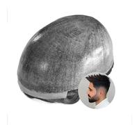 Peluquín para hombres Prótesis de cabello for hombre, tupé de piel sin nudos, 0,1-0,12mm, Unidad de sistema de cabello de piel completa, cabello humano indio, peluca for hombre, 120% de densidad Peluc