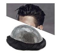 Peluquín para hombres Tupé for hombre 0,1-0,12 mm Piel de poliéster completa Inyección de PU Cabello humano Sistema de reemplazo de postizo Tupé for hombres Unidad de cabello for tupé for hombre negro