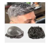 Peluquines para hombre Sistema de reemplazo cabello humano indio con peluquín for hombres, inyección piel fina, prótesis capilar masculina poliuretano y poliéster Postizos(6x9)