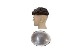 Peluquines para hombre Tupé de piel sintética inyectable 0,12-0,14 mm for hombres, sistema reemplazo cabello humano, prótesis capilar masculina Postizos(#3,6x9)