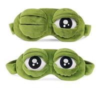 Pelusa dibujos animados rana dormir divertida novedad cubierta de ojos,2 piezas 3D rana dormir máscara de ojos para niños,Pelusa dibujos animados rana ojos máscara dormir novedad divertida,formas