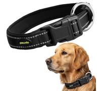 Peluvio Buddy Collar Perro, Nylon y Reflectante, Ligero, Resistente y Cómodo, para Perros más Grandes, Resistente al Agua, los Rayos UV y el Moho, Secado Rápido, con Herrajes Metálicos