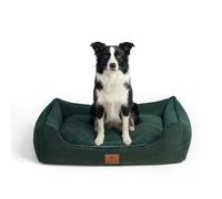 Peluvio Hirado Cama para Perros con Bordes Elevados, Antideslizante y Acolchada, con Funda Extraíble Lavable a 30°C, Tipo Nido Sofá para Interior, Tejido de Pana, con Respaldo, Varios Tamaños