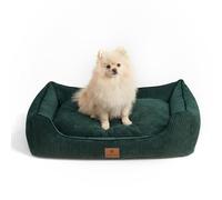 Peluvio Hirado Cama para Perros con Bordes Elevados, Antideslizante y Acolchada, con Funda Extraíble Lavable a 30°C, Tipo Nido Sofá para Interior, Tejido de Pana, con Respaldo, Varios Tamaños