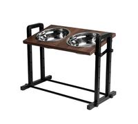 Peluvio Misty Comedero Perro Elevad con 4 Alturas Ajustables y Ángulo Ajustable, Soporte Estable, Doble Cuenco de Acero Inoxidable, 2x1200 ml para Perros Pequeños, Medianos y Grandes, Fácil Limpieza