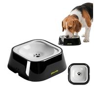 Peluvio Ripple Bebedero para Perro Antisalpicaduras, Cuenco de Agua Antiderrames con Disco Flotante y Borde, Suelo Seco, Desmontable y Fácil de Limpiar, Base Estable de ABS para Coche y Viaje, 1 L