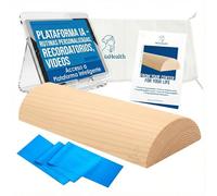 PelviaHealth. Tronco Propioceptivo Suelo Pélvico 50x17 cm Madera de Pino | Kit 6 en 1: Banda Elástica, Guía, Vídeos, Pads Antideslizantes, Bolsa Algodón, Acceso a Plataforma IA | Método 5P