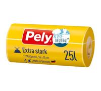 Pely® Bolsas con cordón climáticamente neutro, extrafuertes, 25 litros, 17 unidades (17 ks)