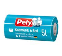 Pely Bolsas de basura para cosméticos y baño, 5 litros, 32 unidades