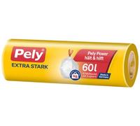 Pely® Bolsas extrafuertes con cordón, 60 litros, 10 unidades