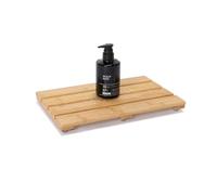 PELYN Tapete de baño de bambú para Ducha, tapete pequeño Antideslizante de Madera de bambú para Interior o Exterior (15.8 x 10.2 Pulgadas)