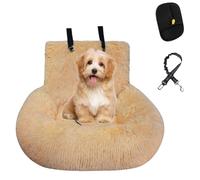 Pelzbarn Protecting Car Bed, Ultra-Soft Dog Seat with Quick-Dry Fabric for Car, Non-Slip Fluffy Travel Seats with Safety Straps & Cushion, Pet Travel Chair Protector with Thick Cushion, Easy to Clean