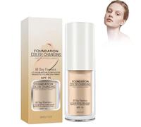 Pemarlis Foundation Color Changing, Base Tono Piel Cálida Que Cambia Color Impecable, Base Maquillaje Corrector Cobertura Líquida Rostro Desnudo, Resistente al Agua, Duradero cream 1