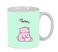 PEMBE THE PINK CAT - Taza Grande de Cerámica, Resistente, Ligera, Duradera, 350 ml, 8x9.5 cm